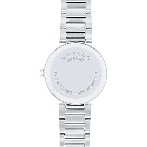  Movado Womens Modern Classic Stainless Steel Watch with Museum Dial, Black/Silver/Grey (607101)