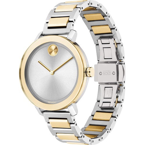  Movado Womens Bold Swiss Quartz Watch with Stainless Steel Strap, Two Tone, 15 (Model: 3600651)