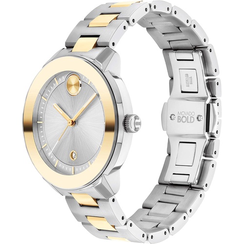  Movado Womens Swiss Quartz Watch with Stainless Steel Strap, Two Tone, 16.95 (Model: 3600749)