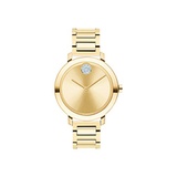 Movado Womens Bold Evolution Swiss Quartz Watch with Stainless Steel Strap, Yellow Gold, 15 (Model: 3600649)