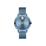 Movado Womens Bold Evolution Swiss Quartz Watch with Stainless Steel Strap, Blue, 15 (Model: 3600675)