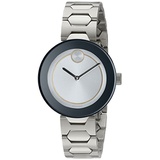 Movado Womens Swiss Quartz Stainless Steel Watch, Color: Silver-Toned (Model: 3600381)