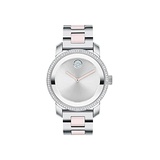 Movado Womens Bold Ceramic Swiss Quartz Watch with Stainless Steel Strap, Two Tone, 18 (Model: 3600784)
