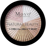 Movo Highlighter Powder Makeup Palette  5 Shades Lasting Shimmer Powder Face Illuminator Highlighter, Glow Bronzer Powder Waterproof Baked and Light Face Contour Highlight Palette, Cru