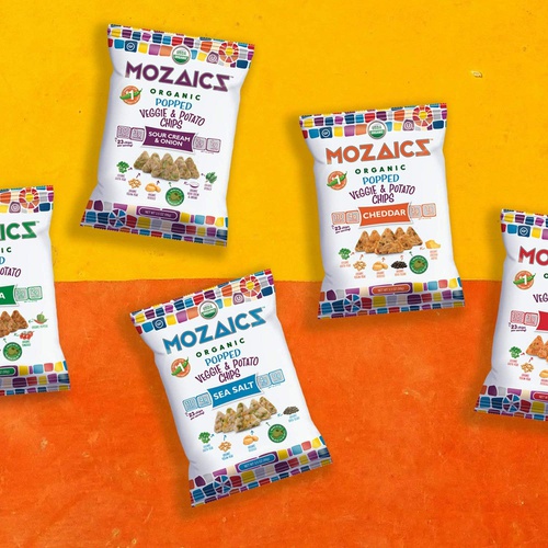  Mozaics Organic SALSA - Popped Veggie & Potato Chips (24-pack) | Healthy Pea Protein Crisps |Gluten free (0.75 oz single serving bags)
