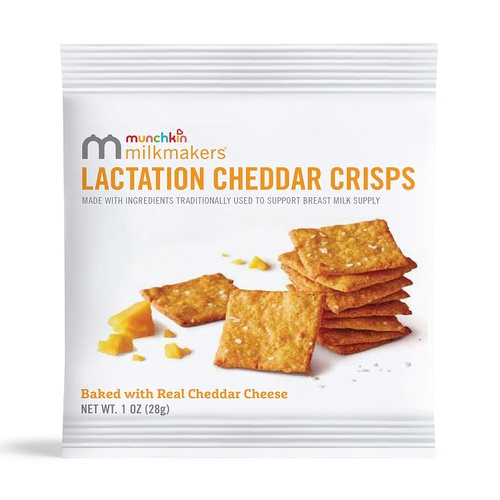  Munchkin Milkmakers Lactation Crisps for Breastfeeding Moms, Cheddar, 6 Count