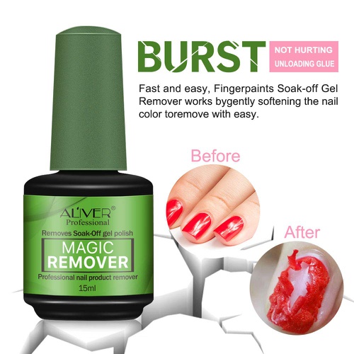  NIFEISHI Magic Nail Polish Remover, (2Pcs) Easily & Quickly Removes Soak-Off Gel Polish, Dont Hurt Nails, Professional Non-Irritating Nail Polish Remover-15ml