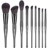 N/R Makeup Brushes Professional Set 9Pcs for Eyeshadow, Foundation, Blush and Concealer，Vegan Cruelty Free High-tech Nanometer Fiber ，No shedding problems thick makeup brushes
