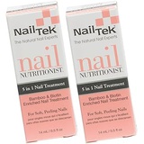 Nail Tek Nail Nutritionist, Bamboo & Biotin 5 in 1 Nail Treatment for Soft and Peeling Nails, 0.5 oz, 2-Pack