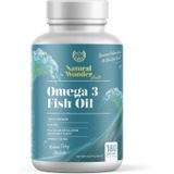 Natural Wonder Health Triple Strength Omega 3 - 90 day supply - Burpless Ultra Purified Fish Oil Capsules From Wild Caught Fish - 1,400mg of Omega-3 (800mg DHA + 600mg EPA) - Heart, Brain, Joints & Sk