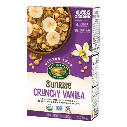  Natures Path Organic Crunchy Sunrise Vanilla Cereal, 4Count