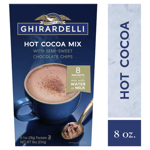  Needzo Ghirardelli Sea Salt Caramel Hot Cocoa Gift Pack, Sea Salt Caramel Sauce, Hot Cocoa Mix With Chocolate Chips, Gift Set