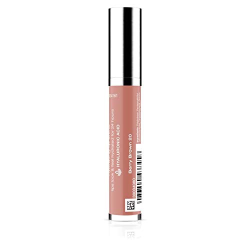  Neutrogena Hydro Boost Moisturizing Lip Gloss, Hydrating Non-Stick and Non-Drying Luminous Tinted Lip Shine with Hyaluronic Acid to Soften and Condition Lips, 20 Berry Brown, 0.10