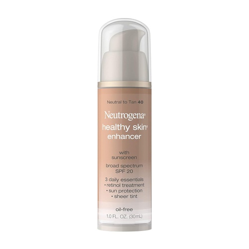  Neutrogena Healthy Skin Enhancer Sheer Face Tint with Retinol & Broad Spectrum SPF 20 Sunscreen for Younger Looking Skin, 3-in-1 Daily Enhancer, Non-Comedogenic, Neutral to Tan 40,