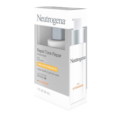  Neutrogena Rapid Tone Repair Vitamin C Brightening Correcting Cream, Tone Evening Face, Neck, and Chest Cream with Vitamin C, Retinol, and Hyaluronic Acid for Dark Spots and Wrinkl