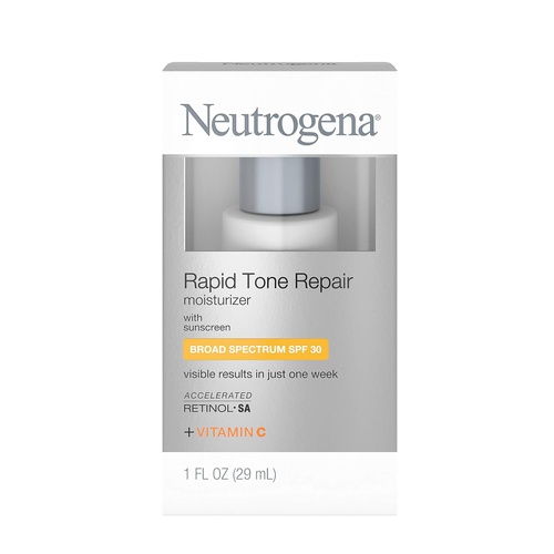  Neutrogena Rapid Tone Repair Vitamin C Brightening Correcting Cream, Tone Evening Face, Neck, and Chest Cream with Vitamin C, Retinol, and Hyaluronic Acid for Dark Spots and Wrinkl