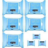 Neutrogena Makeup Remover Cleansing Towelettes, Daily Face Wipes to Remove Dirt, Oil, Makeup & Waterproof Mascara, 25 ct (5 pack + 3 Bonus Pouches)