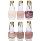 Nicole Miller Total Nudes Nail Polish Collection, Set of 6 Unique Glossy and Shimmery Nail Polish Colors for Women and Girls, Quick Dry Nail Polish