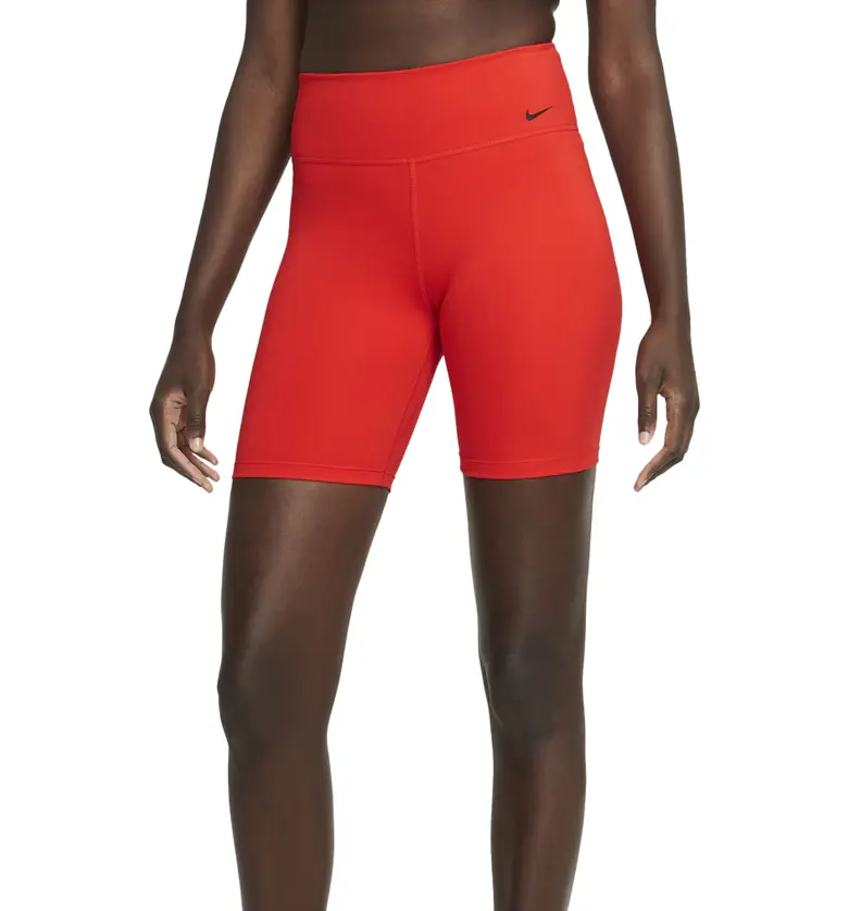 나이키 Nike One Mid-Rise Bike Shorts_CHILE RED/ BLACK