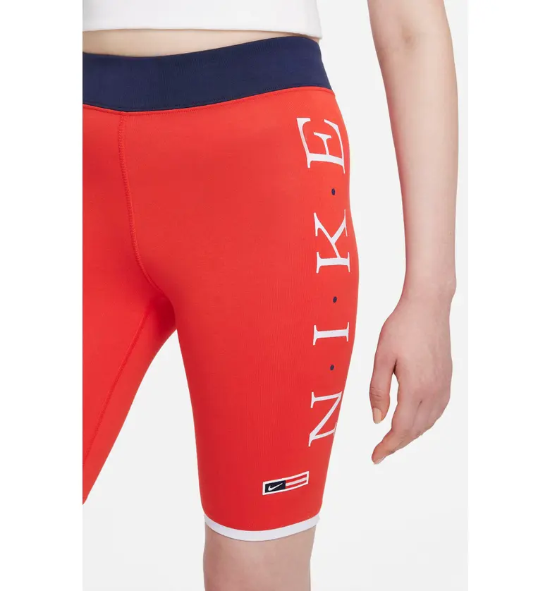 나이키 Nike Sportswear Essentials Bike Shorts_CHILE RED/ MIDNIGHT NAVY