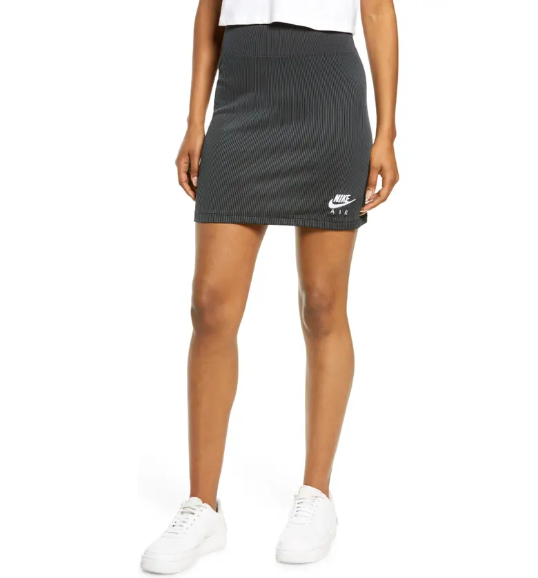 나이키 Nike Sportswear Air Rib Skirt_BLACK/ WHITE