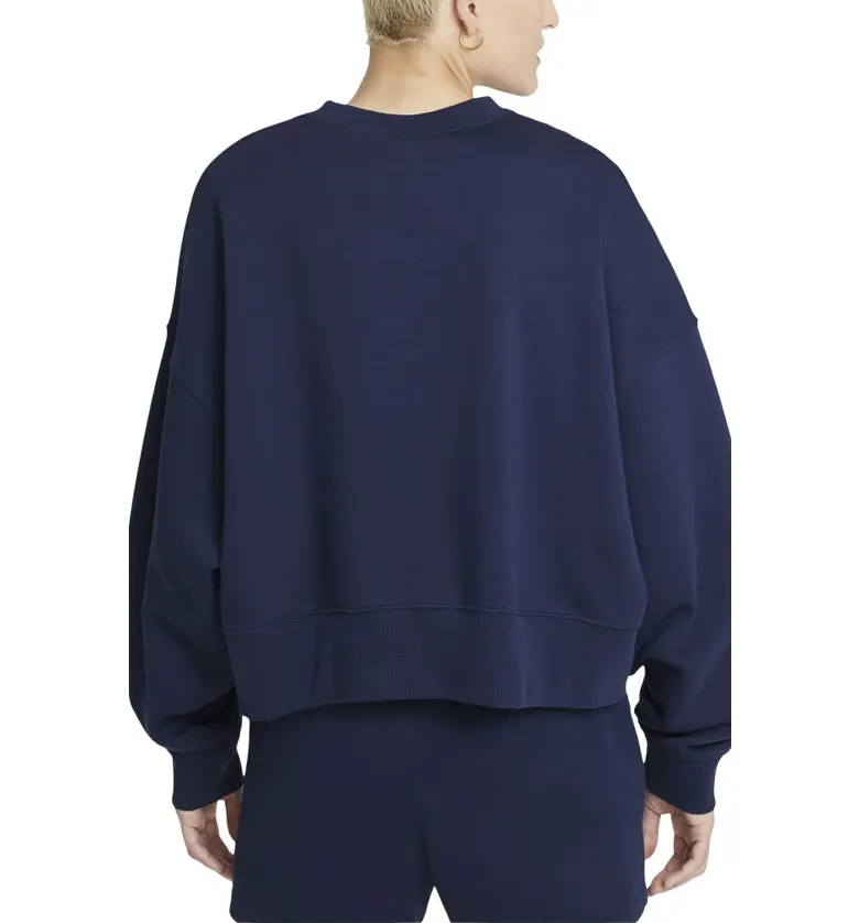 나이키 Nike Sportswear Essential Oversize Sweatshirt_MIDNIGHT NAVY/ WHITE