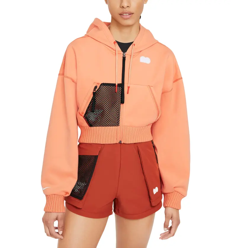 나이키 Nike Naomi Osaka Fleece Zip Hoodie_ORANGE FROST / WHITE