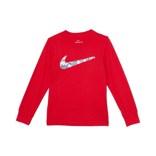 나이키 Nike Kids Long Sleeve Swoosh Graphic T-Shirt (Little Kids)