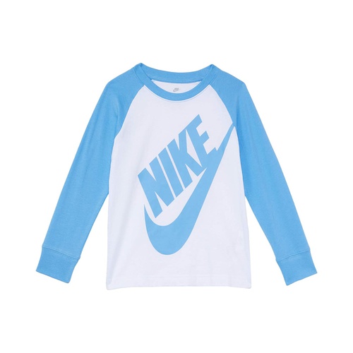 나이키 Nike Kids Long Sleeve Raglan Sportswear Graphic T-Shirt (Little Kids)