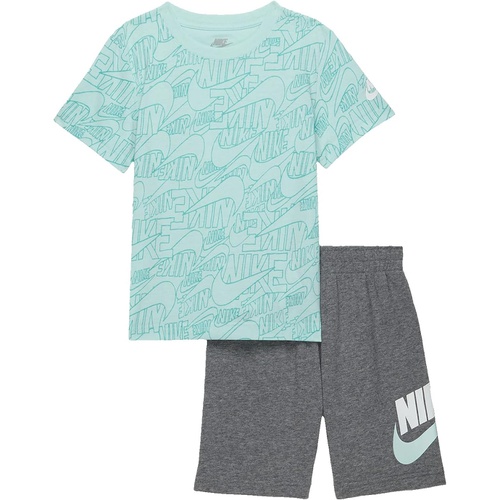 나이키 Nike Kids Logo T-Shirt and Shorts Set (Toddler/Little Kids)