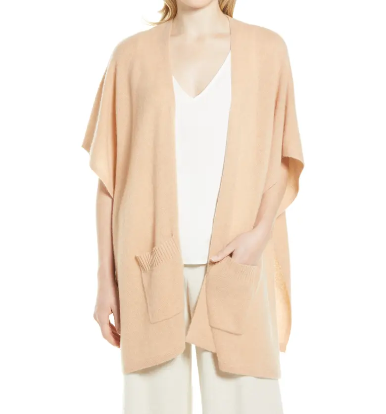 Nordstrom Recycled Cashmere Ruana_BEIGE