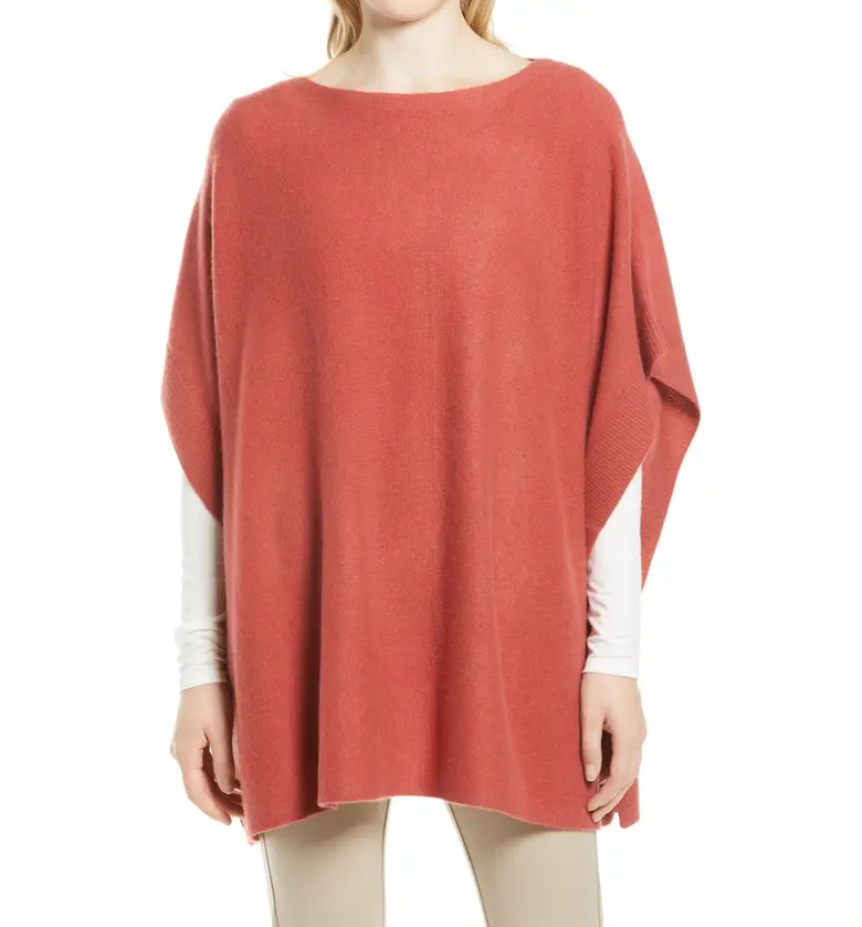 Nordstrom Wool & Cashmere Poncho_RED CEDAR