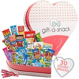 Nut Cravings Heart Shaped Snack Box Variety Pack (30 Count) Easter Candy Gift Basket - College Student Care Package, Prime Food Arrangement Chips, Cookies, Bars - Birthday Treat for Women, Men,