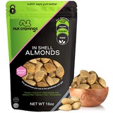 Nut Cravings In Shell Almonds - Raw, Whole, Superior to Organic (16oz - 1 Pound) Packed Fresh in Resealble Bag - Nut Trail Mix Snack - Healthy Protien Food, All Natural, Keto Friendly, Vegan, K