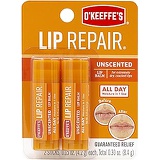 OKeeffes Unscented Lip Repair Lip Balm for Dry, Cracked Lips, Stick, Twin Pack, Clear, K0700432