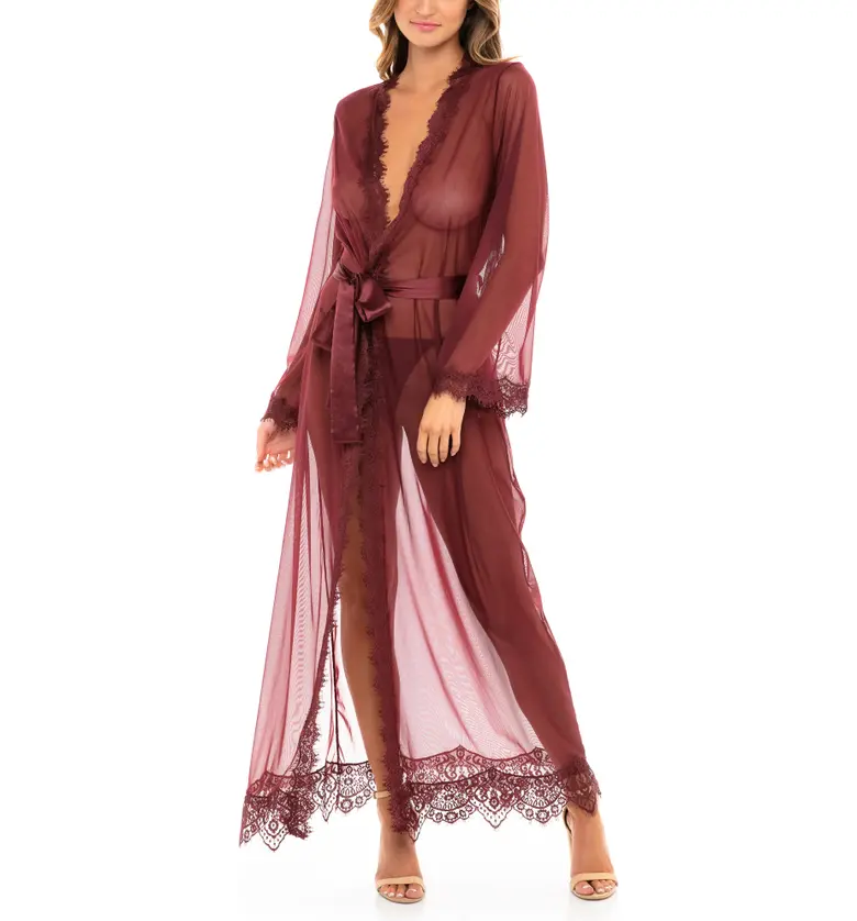 Oh La La Cheri Provence Long Robe & Thong Set_RED