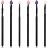 OIIKI 6 Pack Silicone Eyeshadow Brushes, Professional Makeup Tools for Eyeliner, Eyebrow, Eye Shadow, Lip Makeup, Clear, Pink and Purple Color Facial Cosmetic Brushes (Heart Shape