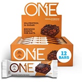 ONE 1 ONE Protein Bars, Chocolate Brownie, Gluten Free Protein Bars with 20g Protein and only 1g Sugar, Guilt-Free Snacking for High Protein Diets, 2.12 oz (12 Pack)