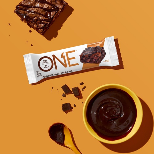  ONE 1 ONE Protein Bars, Chocolate Brownie, Gluten Free Protein Bars with 20g Protein and only 1g Sugar, Guilt-Free Snacking for High Protein Diets, 2.12 oz (12 Pack)