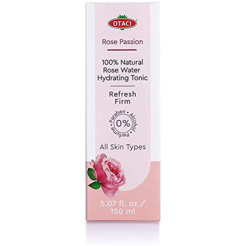  OTACI Rose Passion 100% Natural Rose Water Hydrating Toner, Facial Skin Moisturizer Hydrating Natural Cleanser