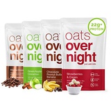 Oats Overnight - Variety Pack (8 Pack) High Protein, Low Sugar Meal Replacement Breakfast Shake - Gluten Free, High Fiber, Non GMO Oatmeal (2.7oz per pack)