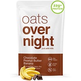 Oats Overnight - Chocolate Peanut Butter Banana (8 Pack) High Protein, Low Sugar Meal Replacement Breakfast Shake - Gluten Free, High Fiber, Non GMOOatmeal(2.7oz per pack)