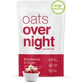 Oats Overnight - Strawberries & Cream (8 Pack) High Protein, Low Sugar Meal Replacement Breakfast Shake - Gluten Free, High Fiber, Non GMO Oatmeal (2.7oz per pack)