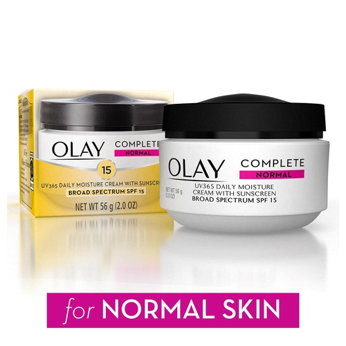 Face Moisturizer by Olay Complete All Day UV Moisture Cream with Sunscreen SPF 15, Normal Skin, 2 Ounce (Pack of 3)