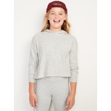 Cozy Rib-Knit Pullover Hoodie for Girls