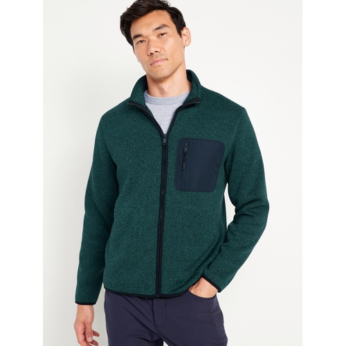 올드네이비 Fleece-Knit Sherpa-Lined Zip Jacket