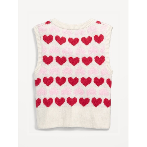 올드네이비 Heart-Print Jacquard Sweater Vest for Girls