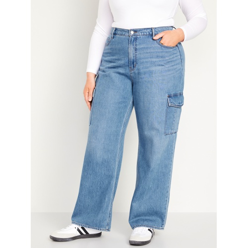 올드네이비 Extra High-Waisted Wide-Leg Cargo Jeans