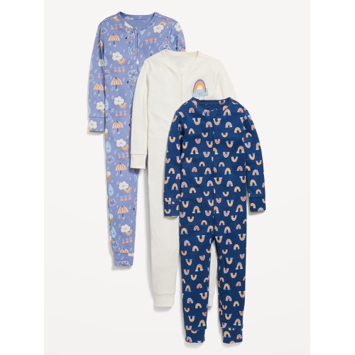 올드네이비 Unisex Snug-Fit Printed Pajama One-Piece 3-Pack for Toddler & Baby Hot Deal