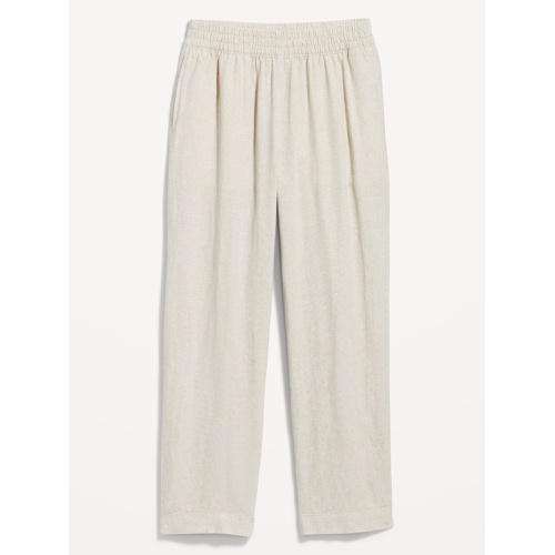 올드네이비 High-Waisted Linen-Blend Straight Pants Hot Deal